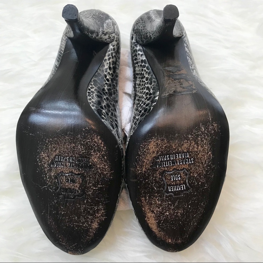 Stuart Weitzman Snakeskin Python Open Toe Heels - image 8